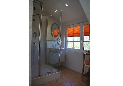 Badezimmer mit Dusche und WC